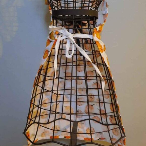 Pumpkin Apron Pumpkins Pattern Printed Design Cotton Washable Fall Harvest NWT - Picture 3 of 6